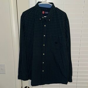 Chaps Blue/Green Plaid Button Down Shirt